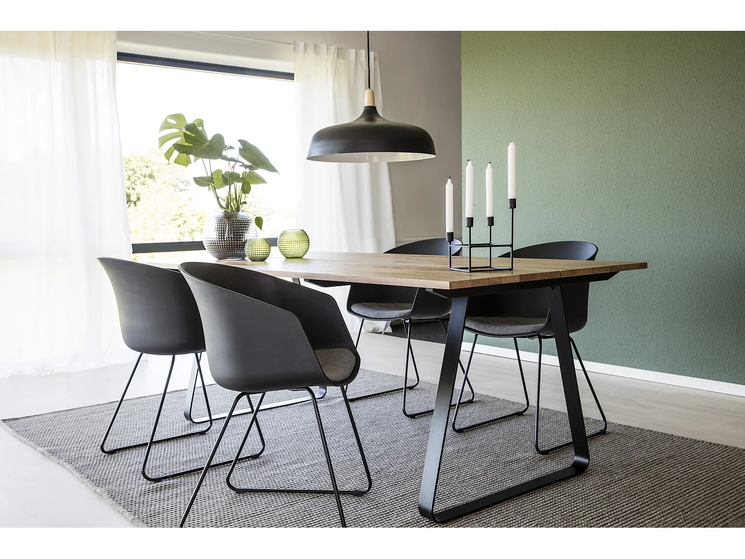 Momo eetkamerstoel zwart, grijs.