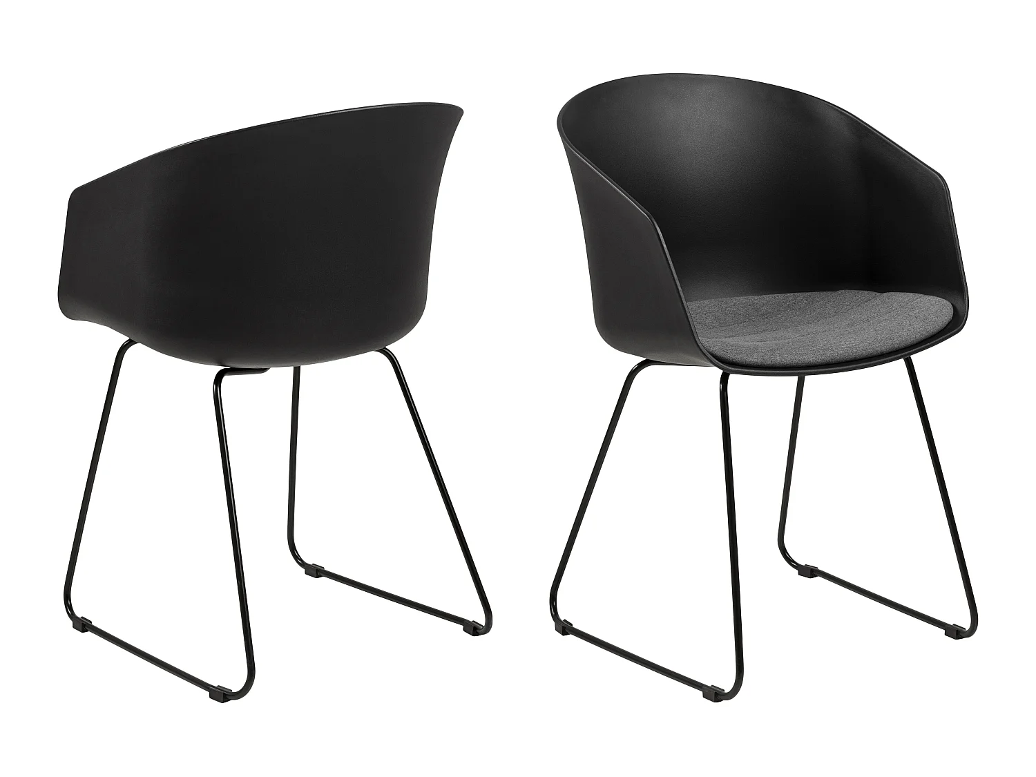 Momo Chaise de salle à manger, noir, gris.