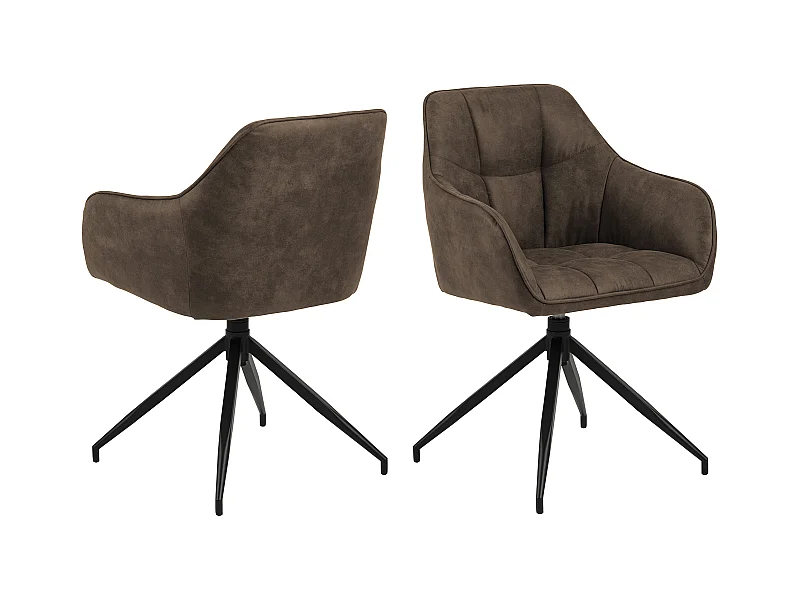 Brenda Esszimmerstuhl mit Armlehnen und Drehfunktion braun.