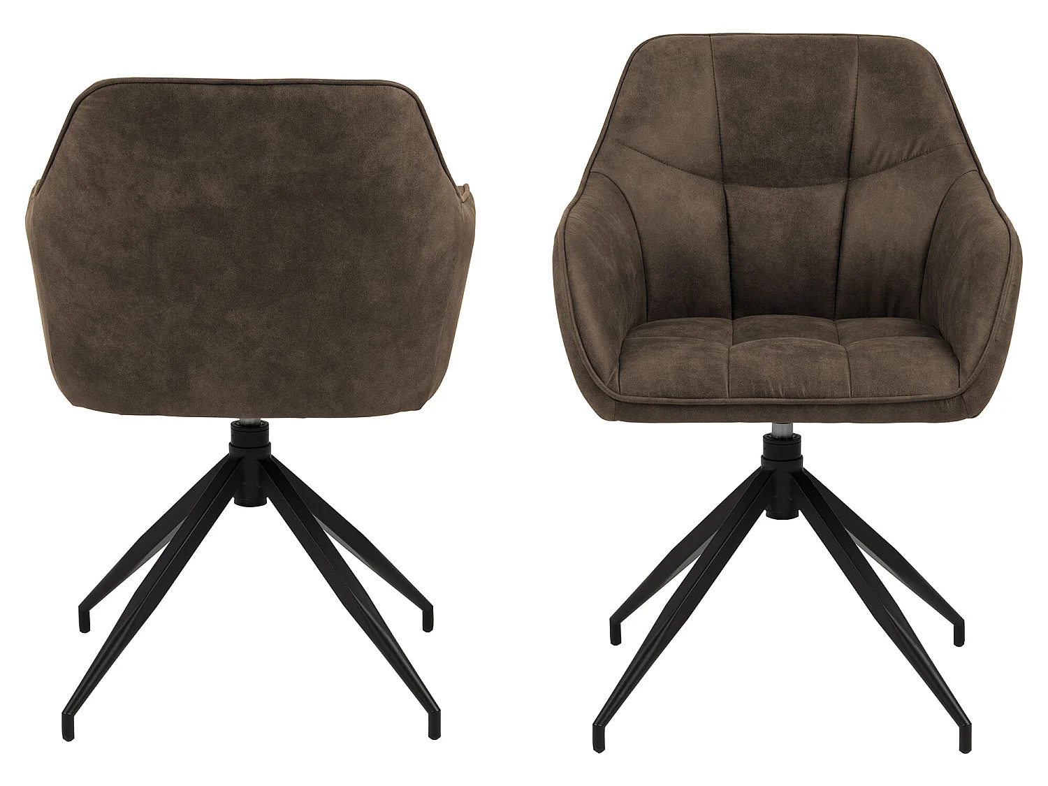 Brenda Esszimmerstuhl mit Armlehnen und Drehfunktion braun.