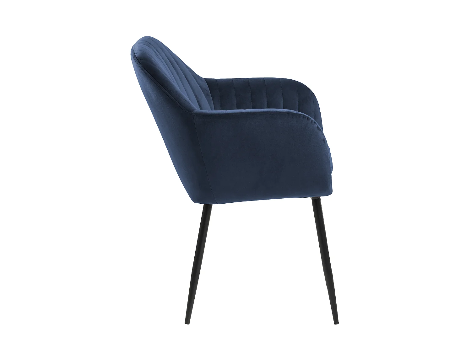 Sedia da pranzo Emil blu scuro, metallo nero.