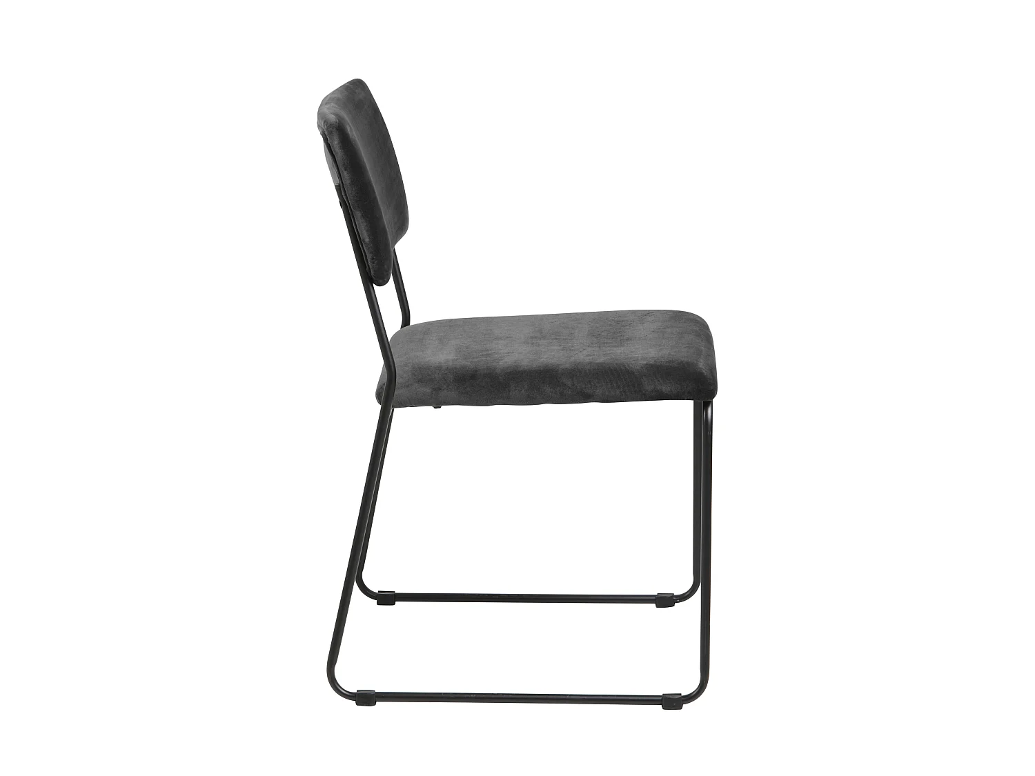 Corcica eetkamerstoel donkergrijs, zwart metaal.