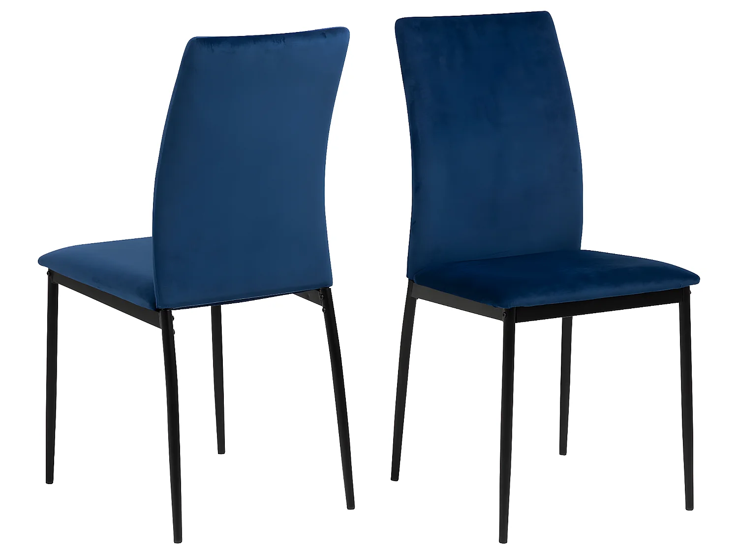 Demi eetkamerstoel donkerblauw, zwart.