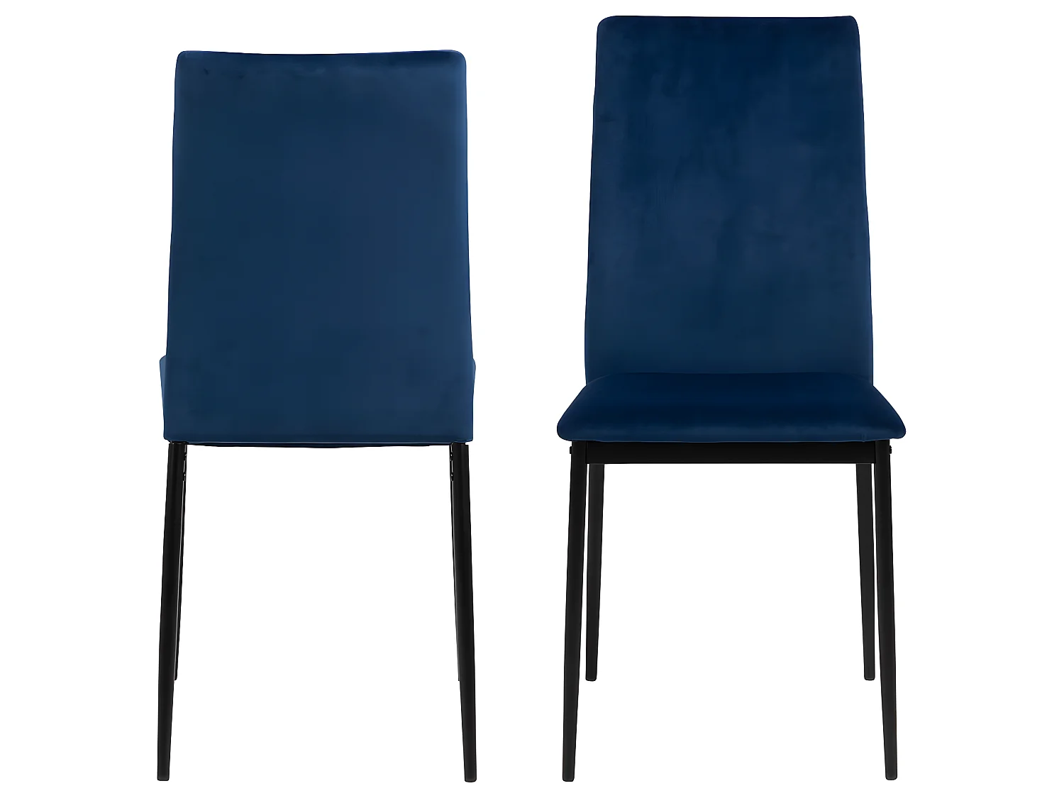 Demi eetkamerstoel donkerblauw, zwart.