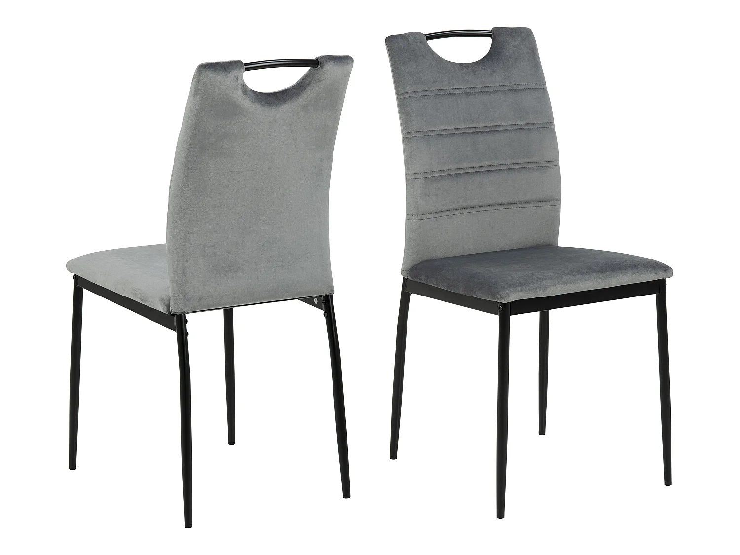 Dia Chaise de salle à manger en velours, gris.