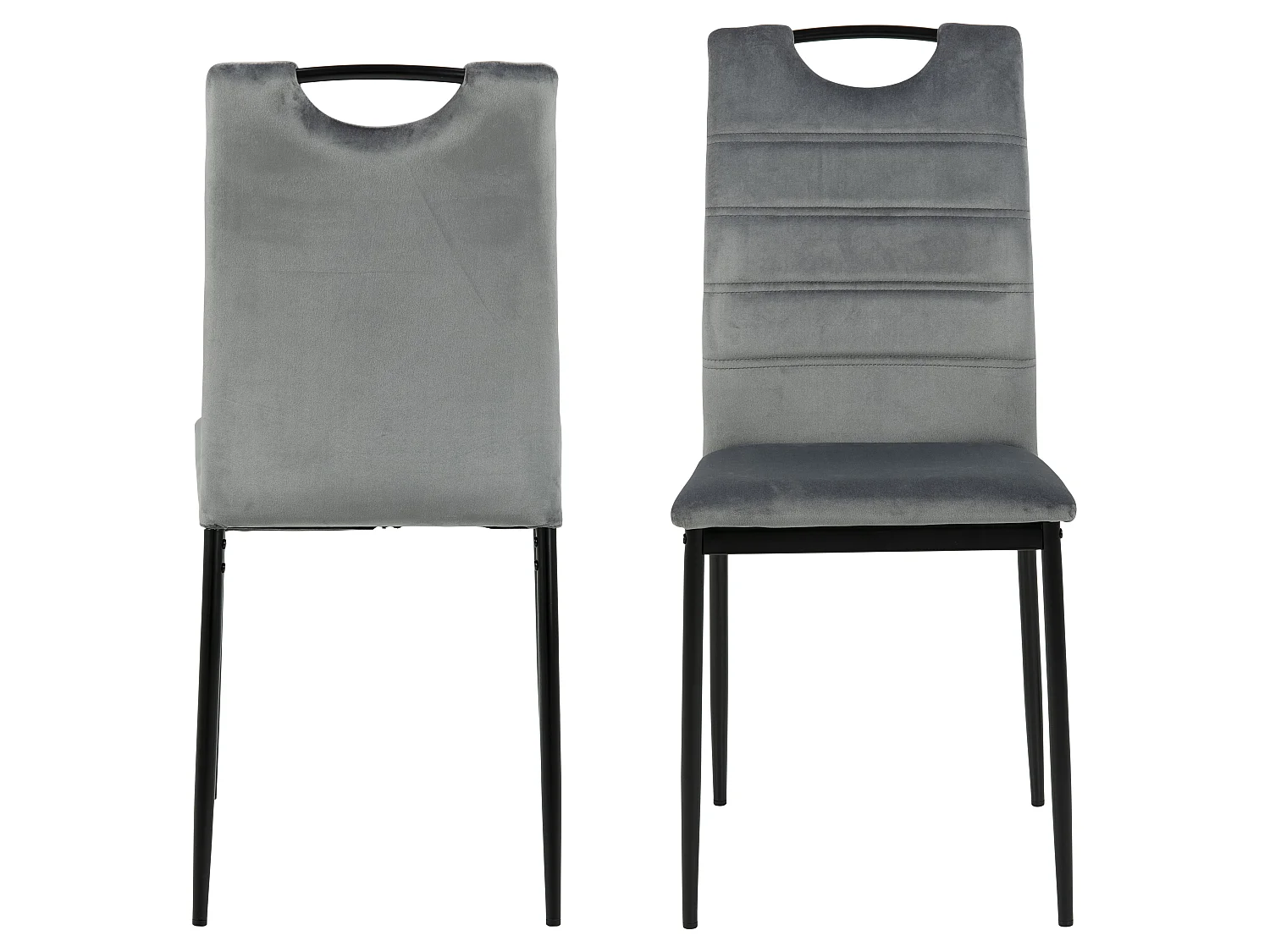 Dia Chaise de salle à manger en velours, gris.