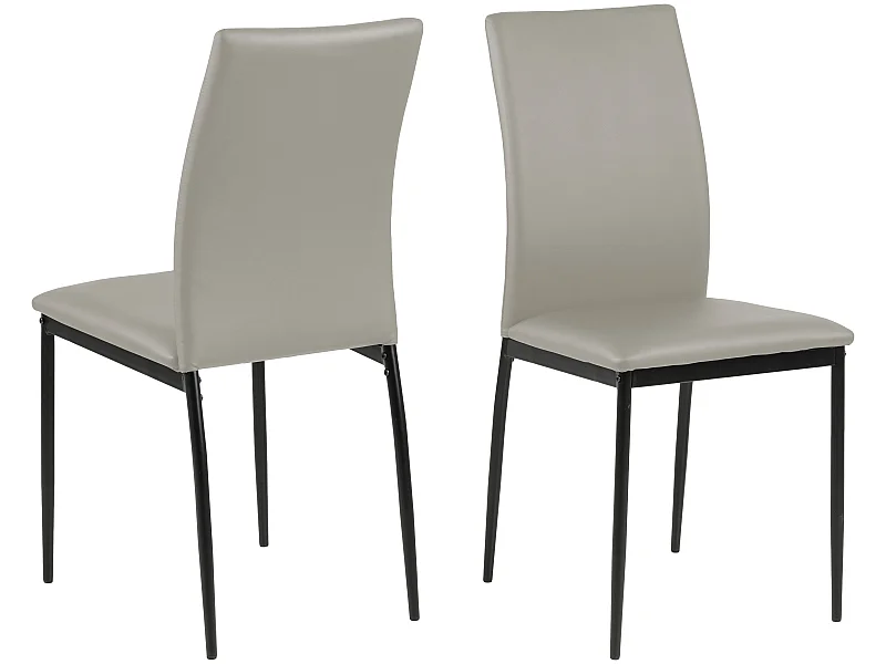 Des Esszimmerstuhl taupe.