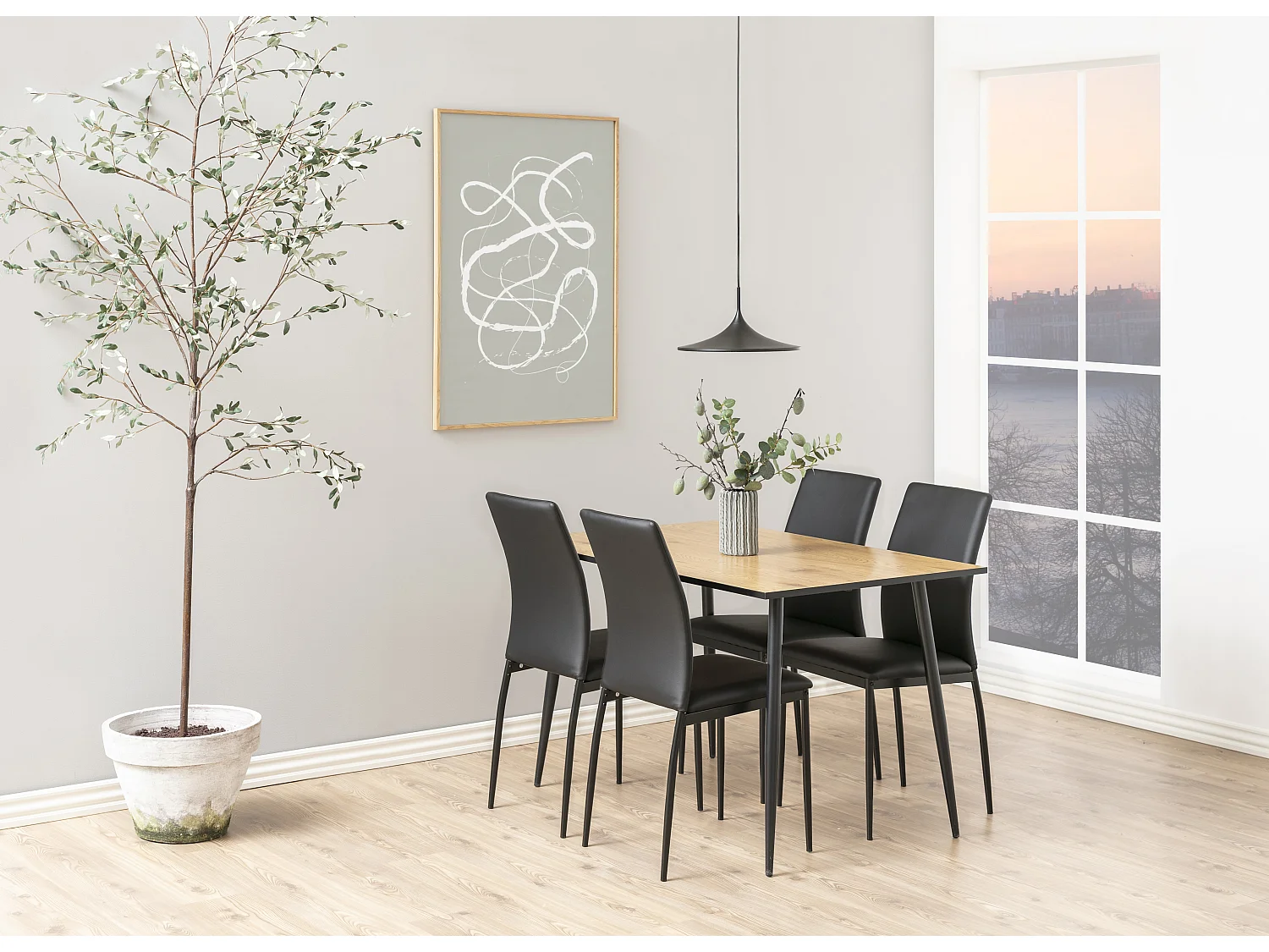 Silla de comedor Des negra.