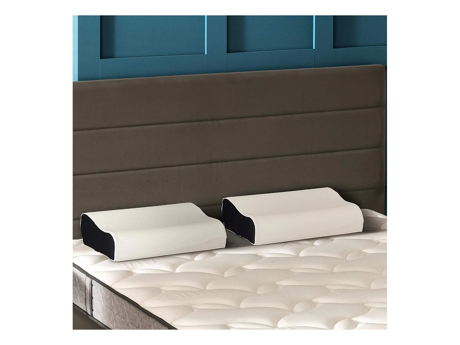 Lot de 2 oreillers ergonomiques Bultex à mémoire de forme 33x52