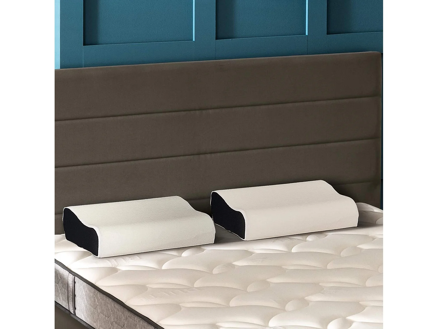 Lot de 2 oreillers ergonomiques Bultex à mémoire de forme 33x52