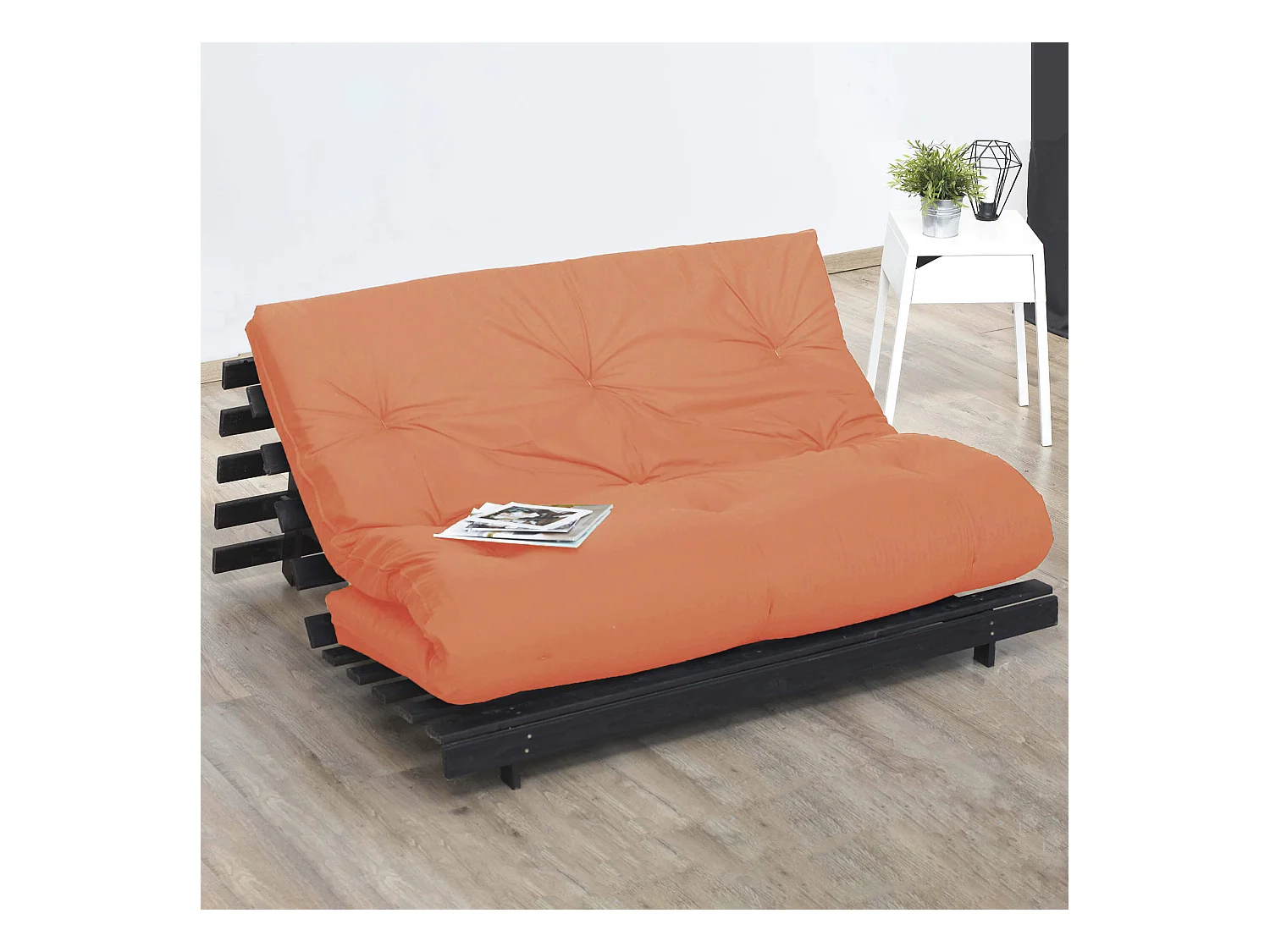 Matelas futon orange goyave coeur en latex 90x200