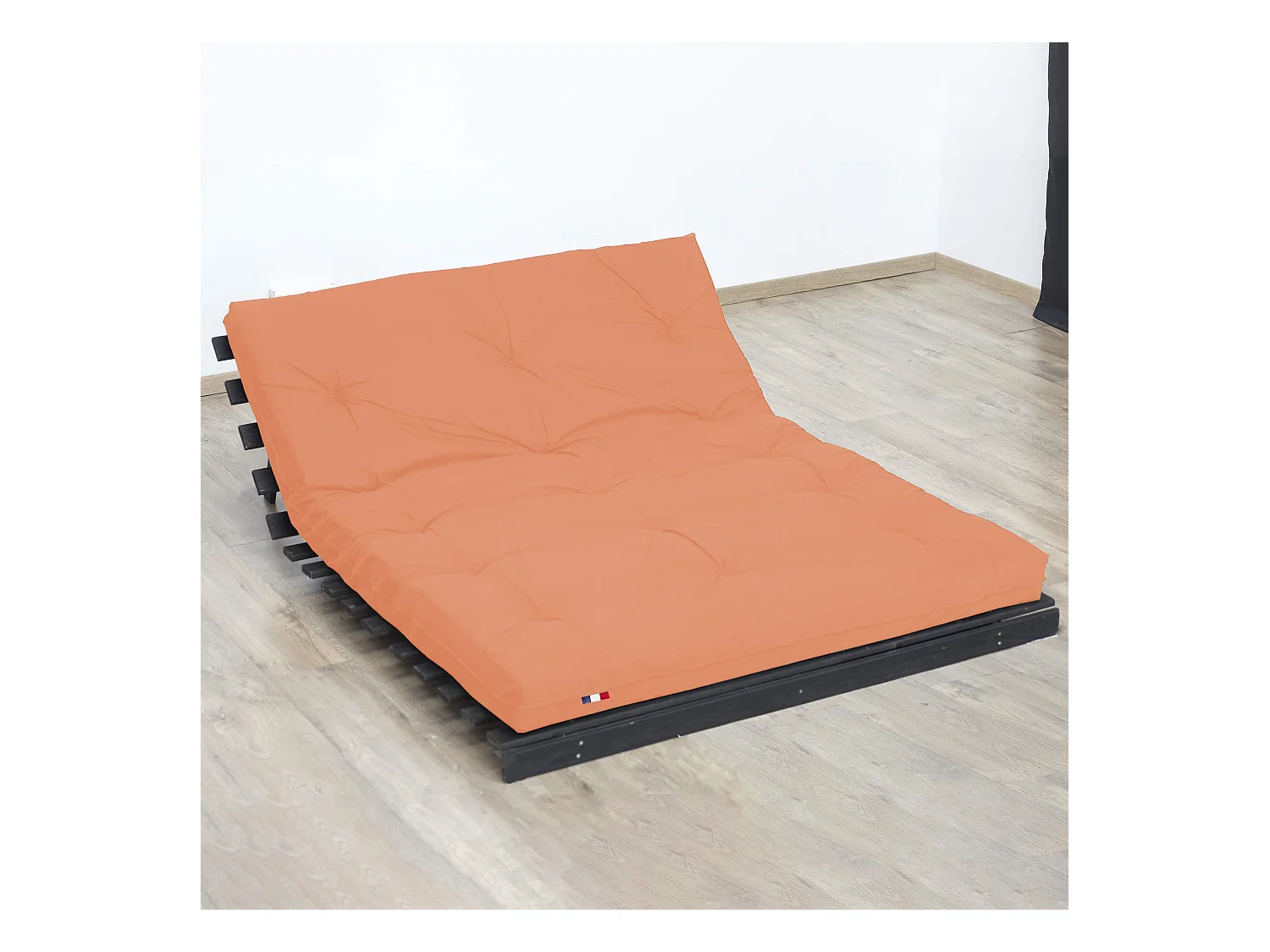 Matelas futon orange goyave coeur en latex 90x200