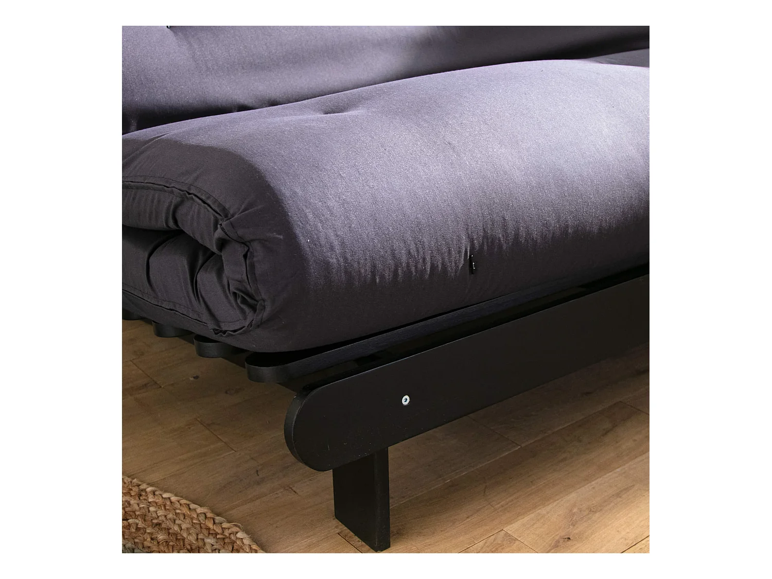Matelas futon anthracite coeur en latex 140x200