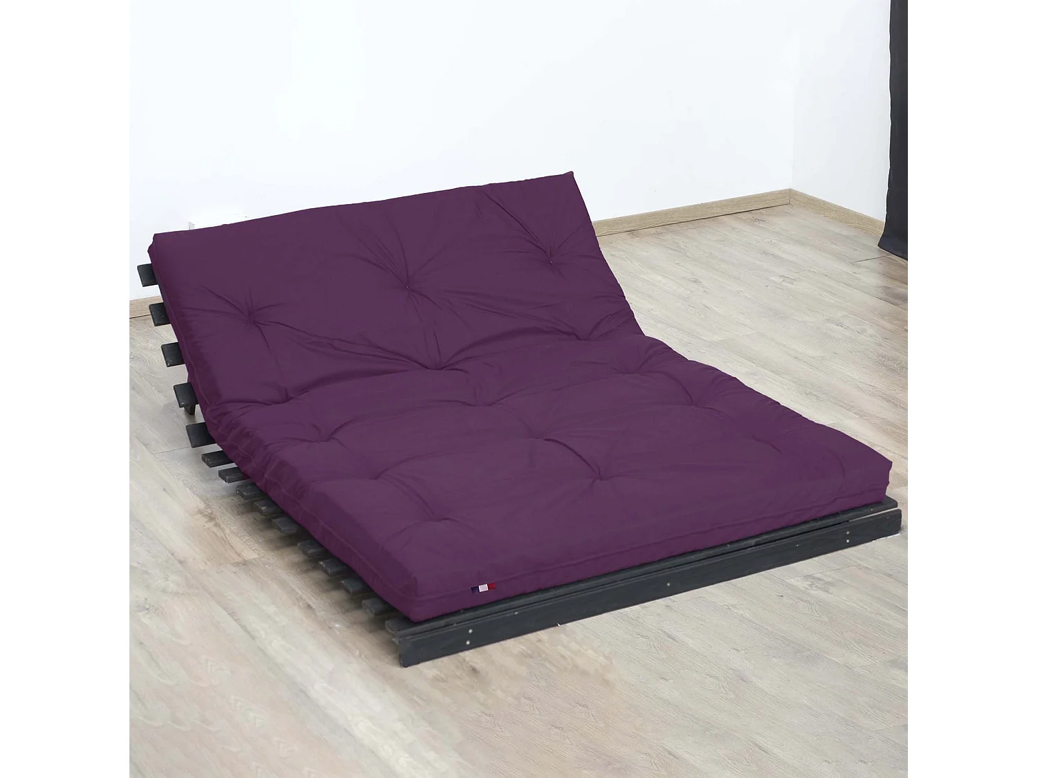 Matelas futon aubergine coeur en latex 140x190