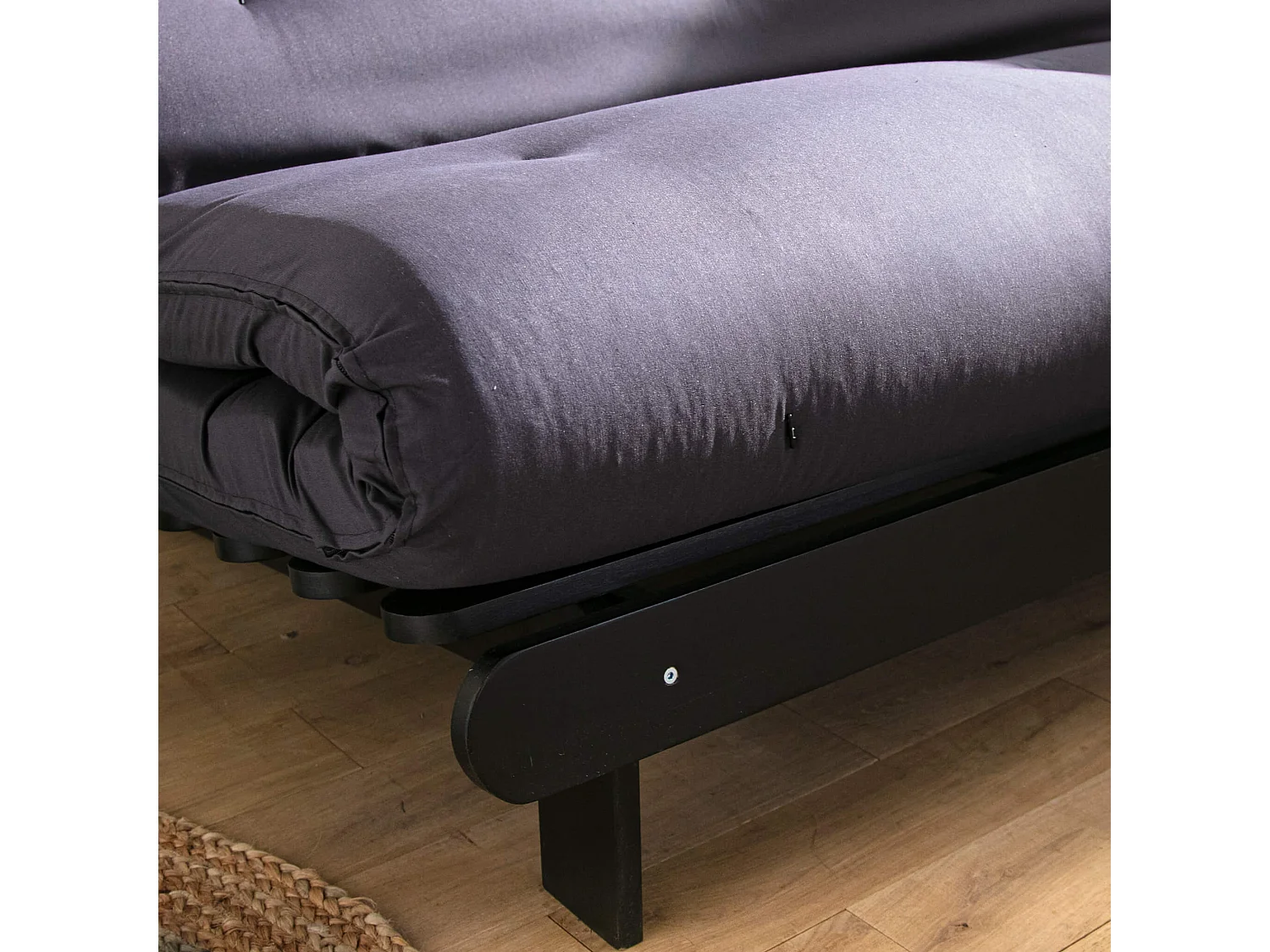 Matelas futon anthracite coeur en latex 140x190