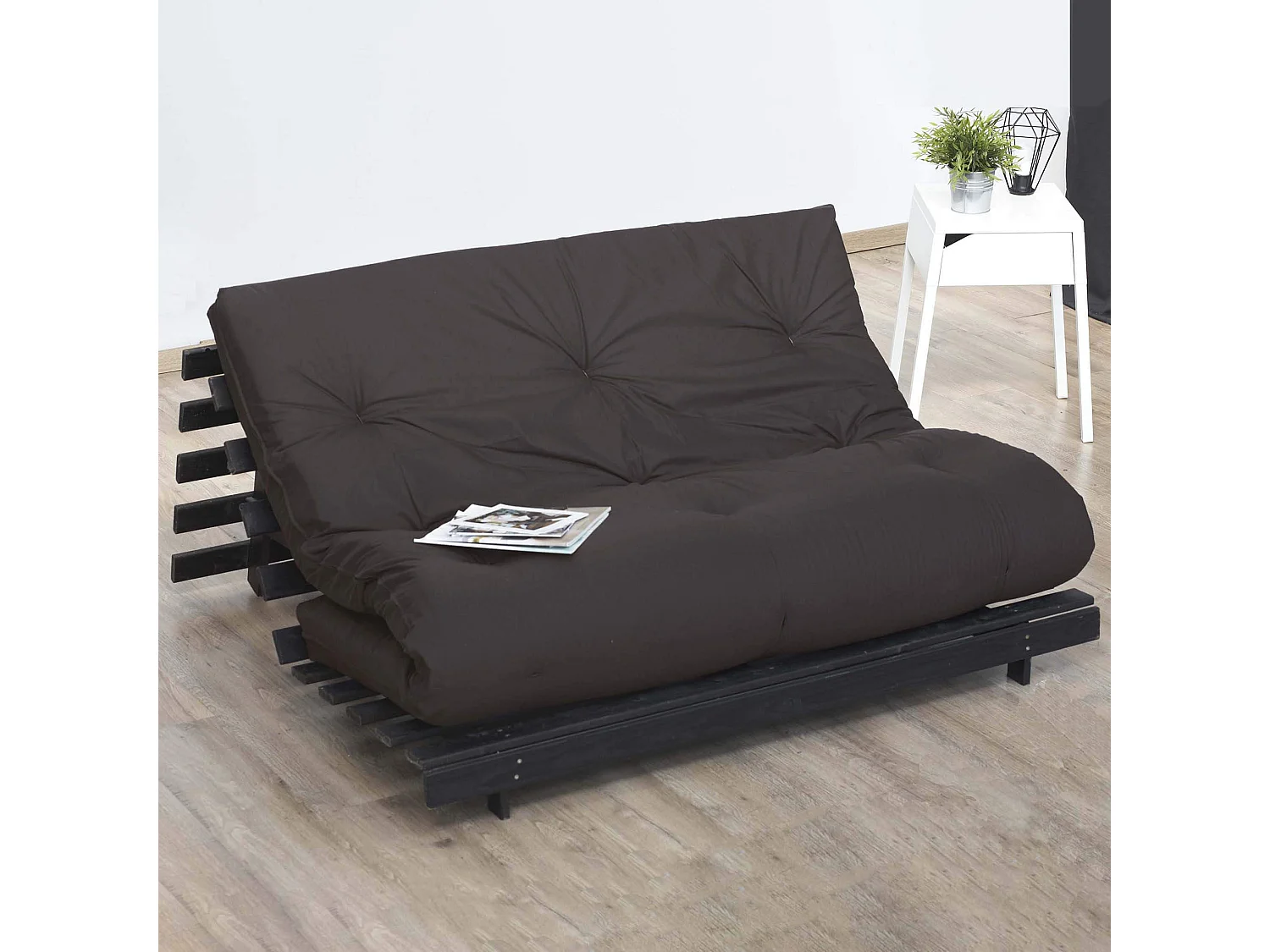 Matelas futon chocolat coeur en latex 140x200