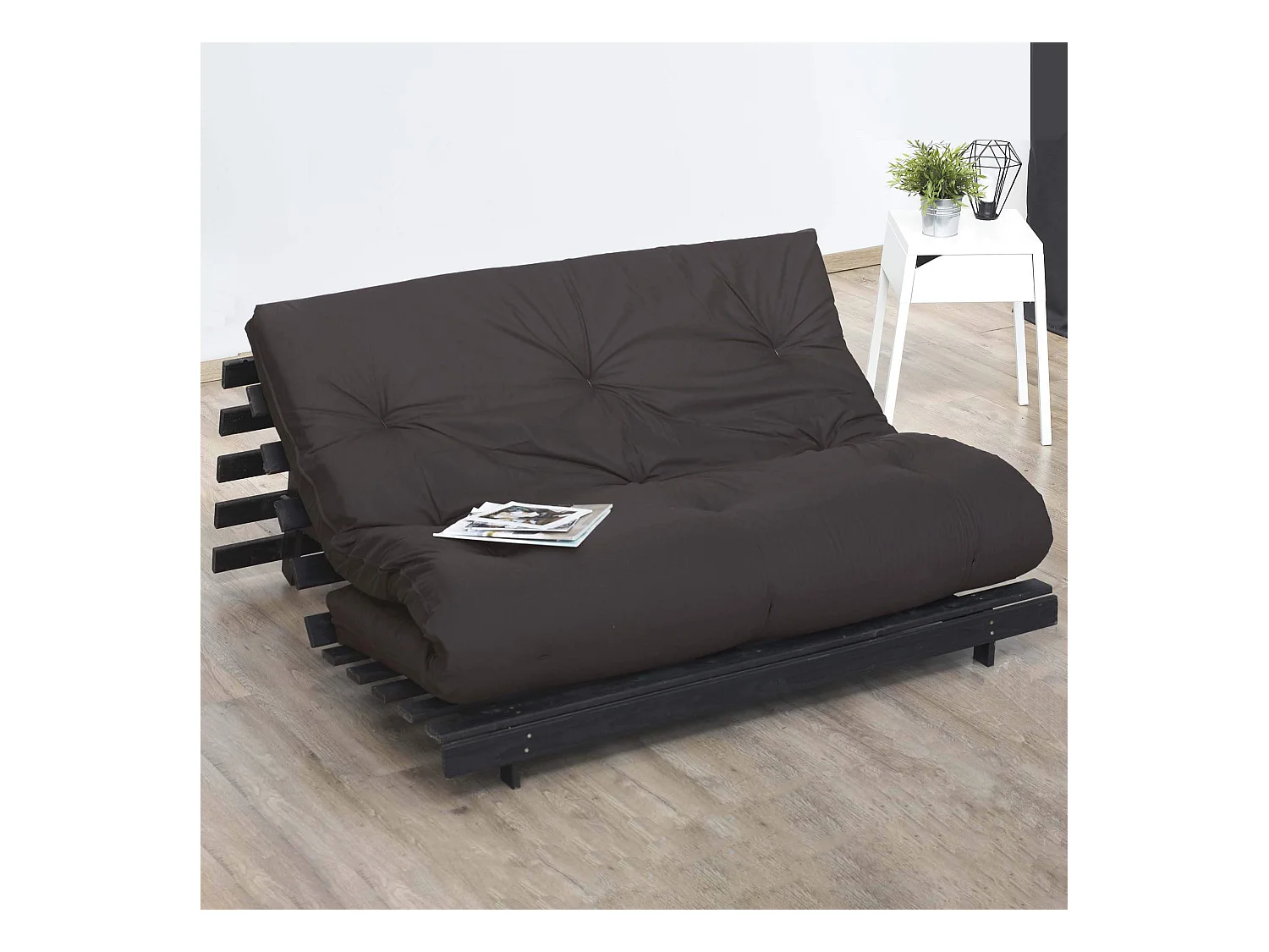 Matelas futon chocolat coeur en latex 140x200