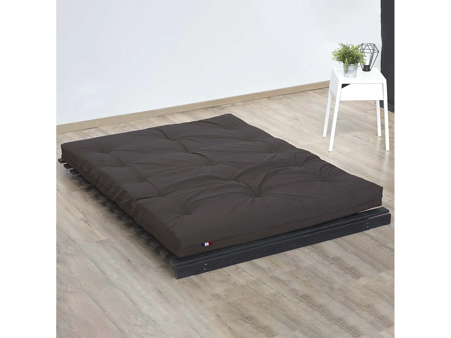 Matelas futon chocolat coeur en latex 140x200