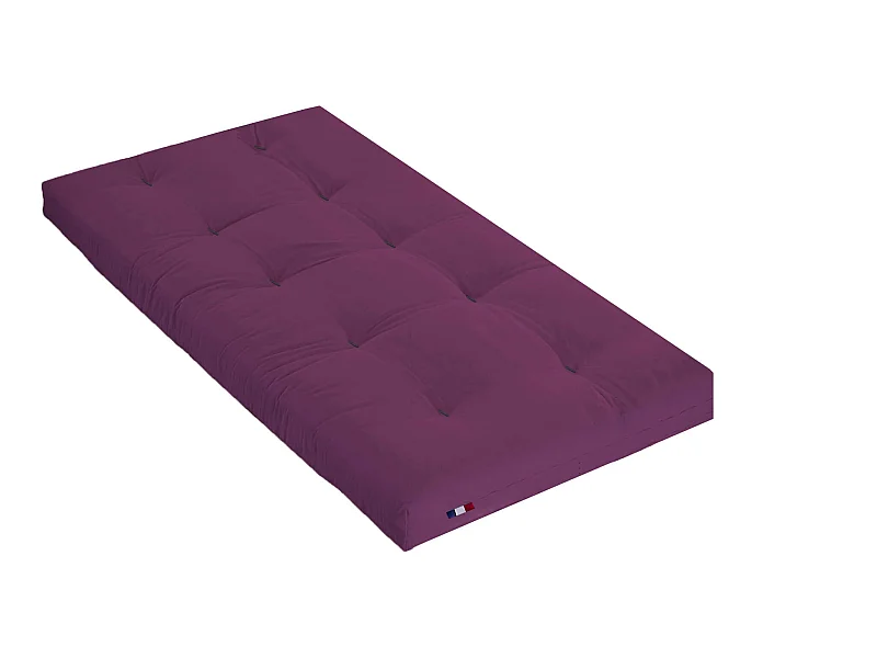 Matelas futon aubergine coeur en latex 90x190