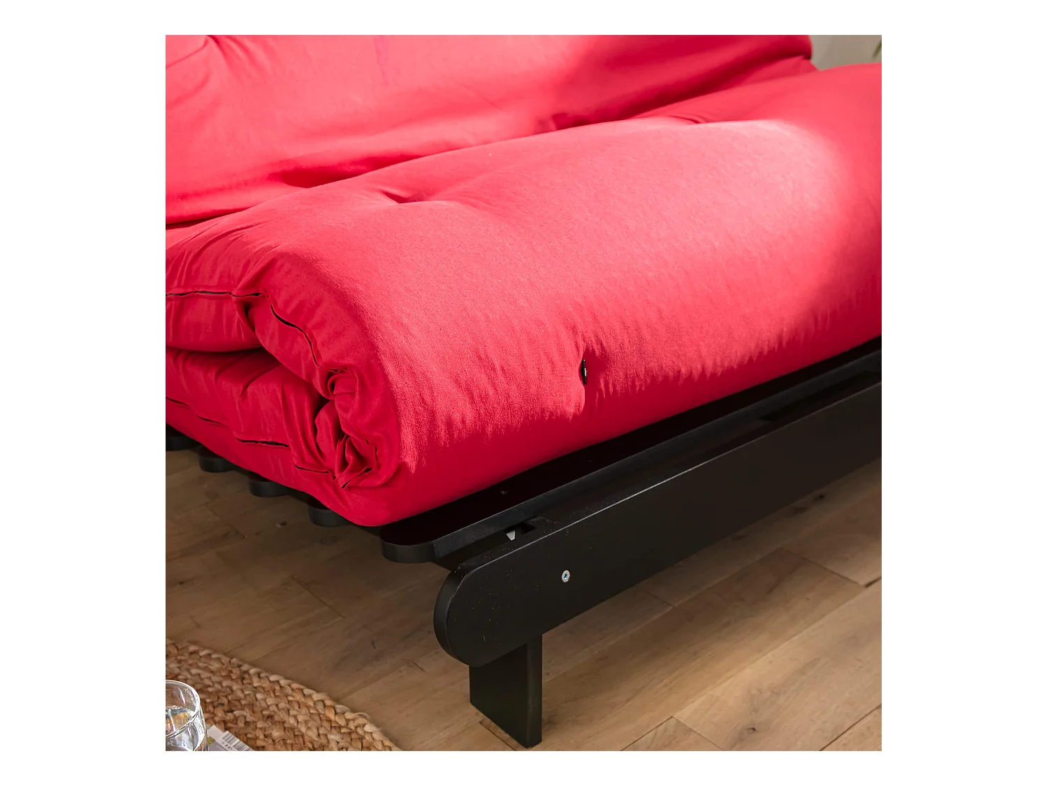 Matelas futon rouge coeur en latex 140x200