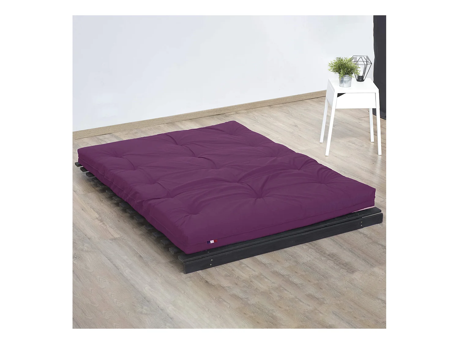 Matelas futon aubergine coeur en latex 140x200
