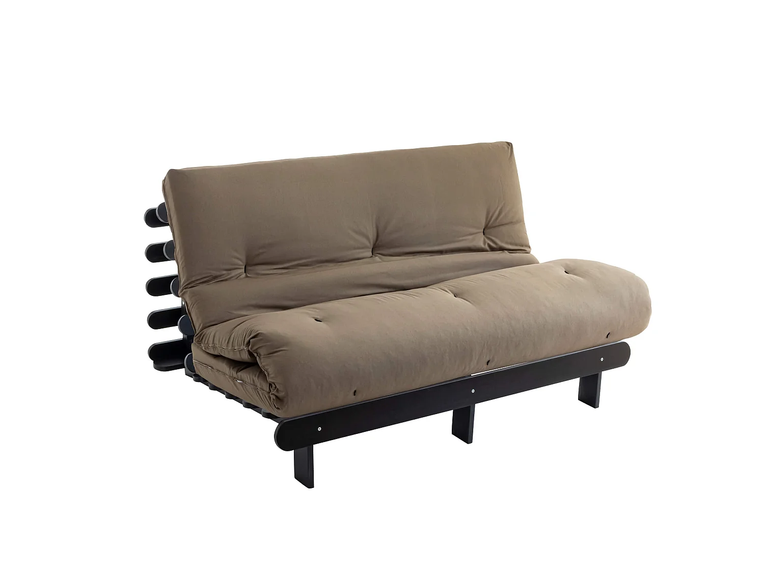 Matelas futon taupe coeur en latex 90x190