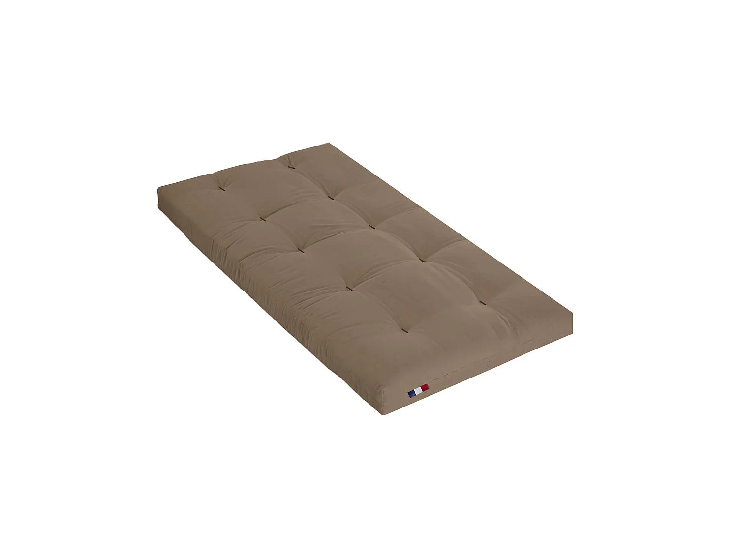 Matelas futon taupe coeur en latex 90x190