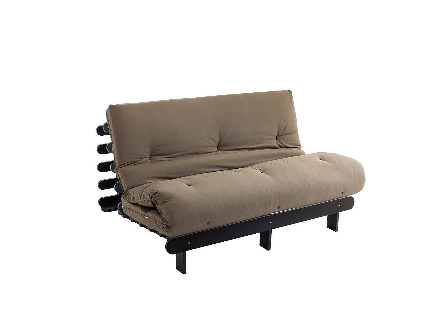 Matelas futon taupe coeur en latex 140x200