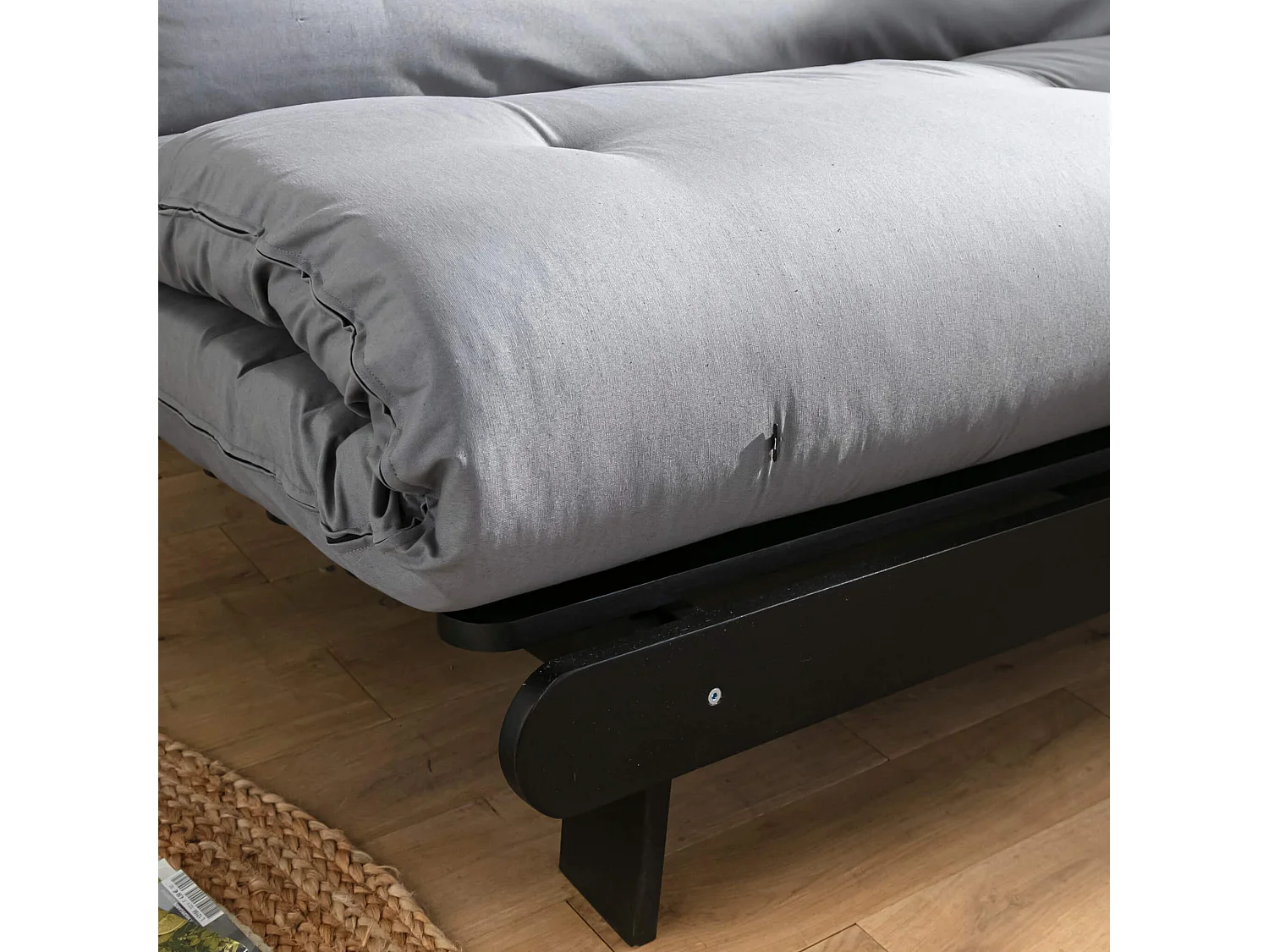 Matelas futon gris clair coeur en latex 140x190