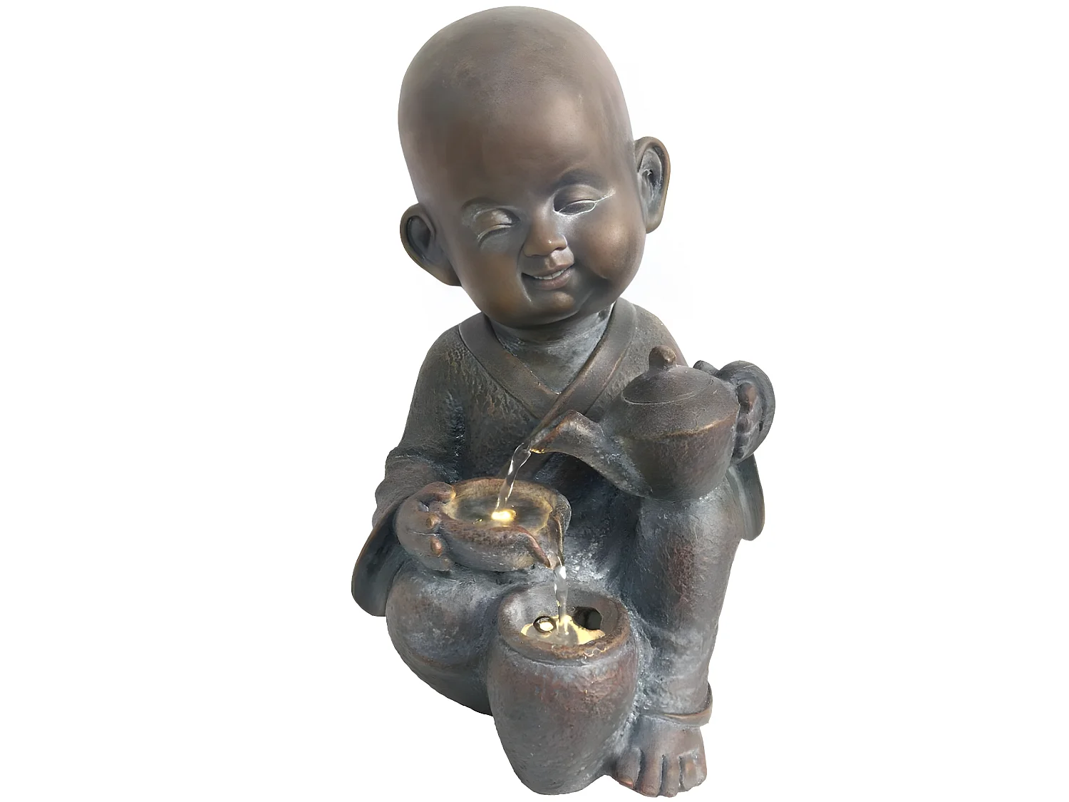 Fontana in resina Buddha con teiera