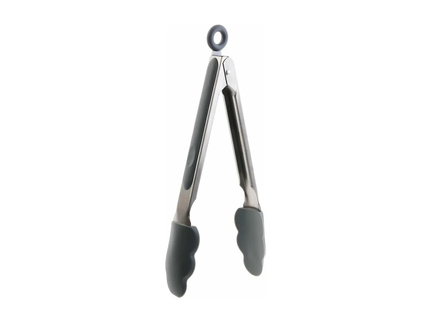 Pince de cuisine en silicone coloré Gris