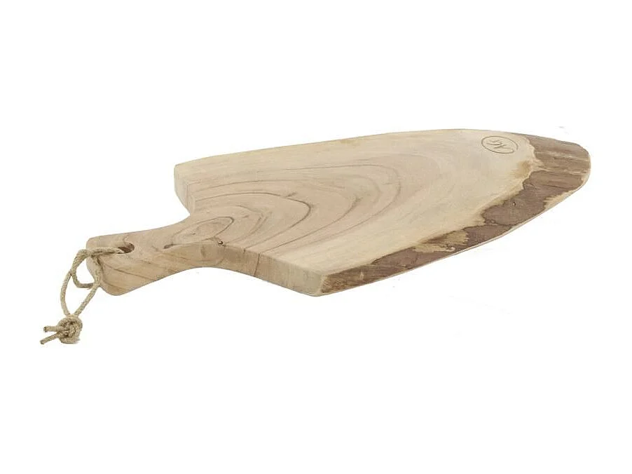 Planche à découper en acacia brut et écorce L 55 cm