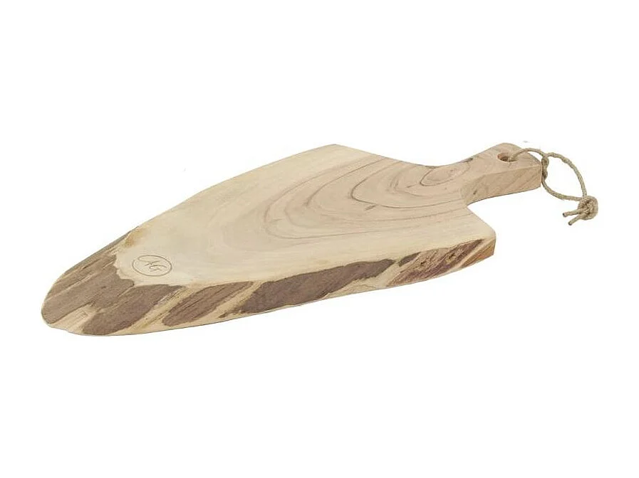 Planche à découper en acacia brut et écorce L 55 cm