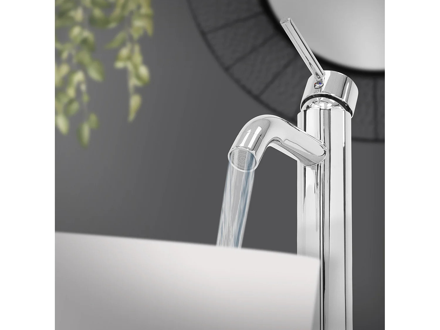 Rubinetto alto per lavandino cromato ottone monocomando dell'acqua lavabo bagno