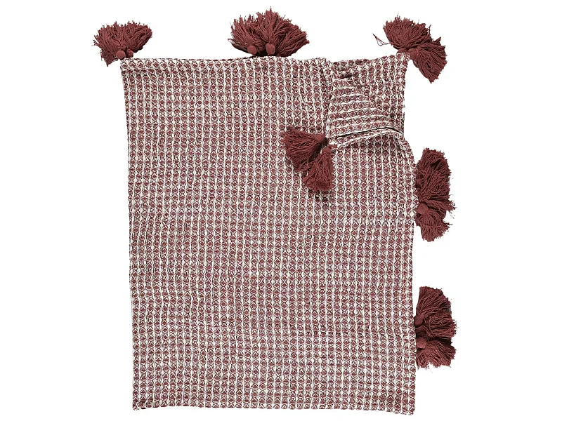 Plaid Nid D Abeille Blanc Et Rouge 125x150cm Rouge, Blanc