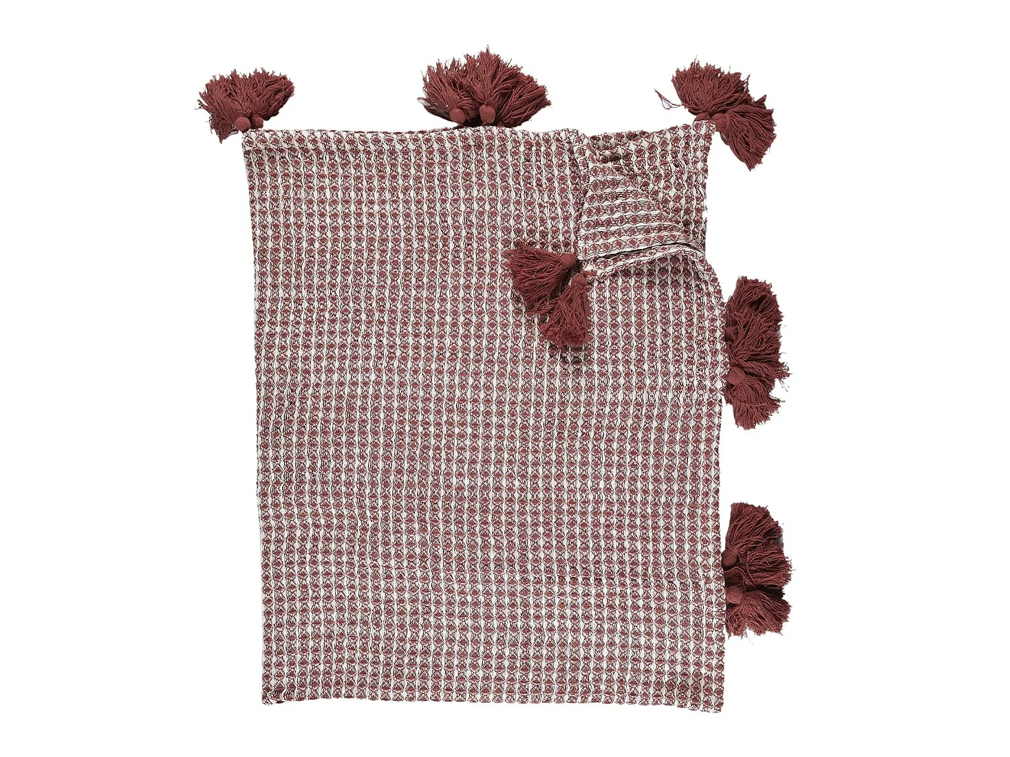Plaid Nid D Abeille Blanc Et Rouge 125x150cm Rouge, Blanc