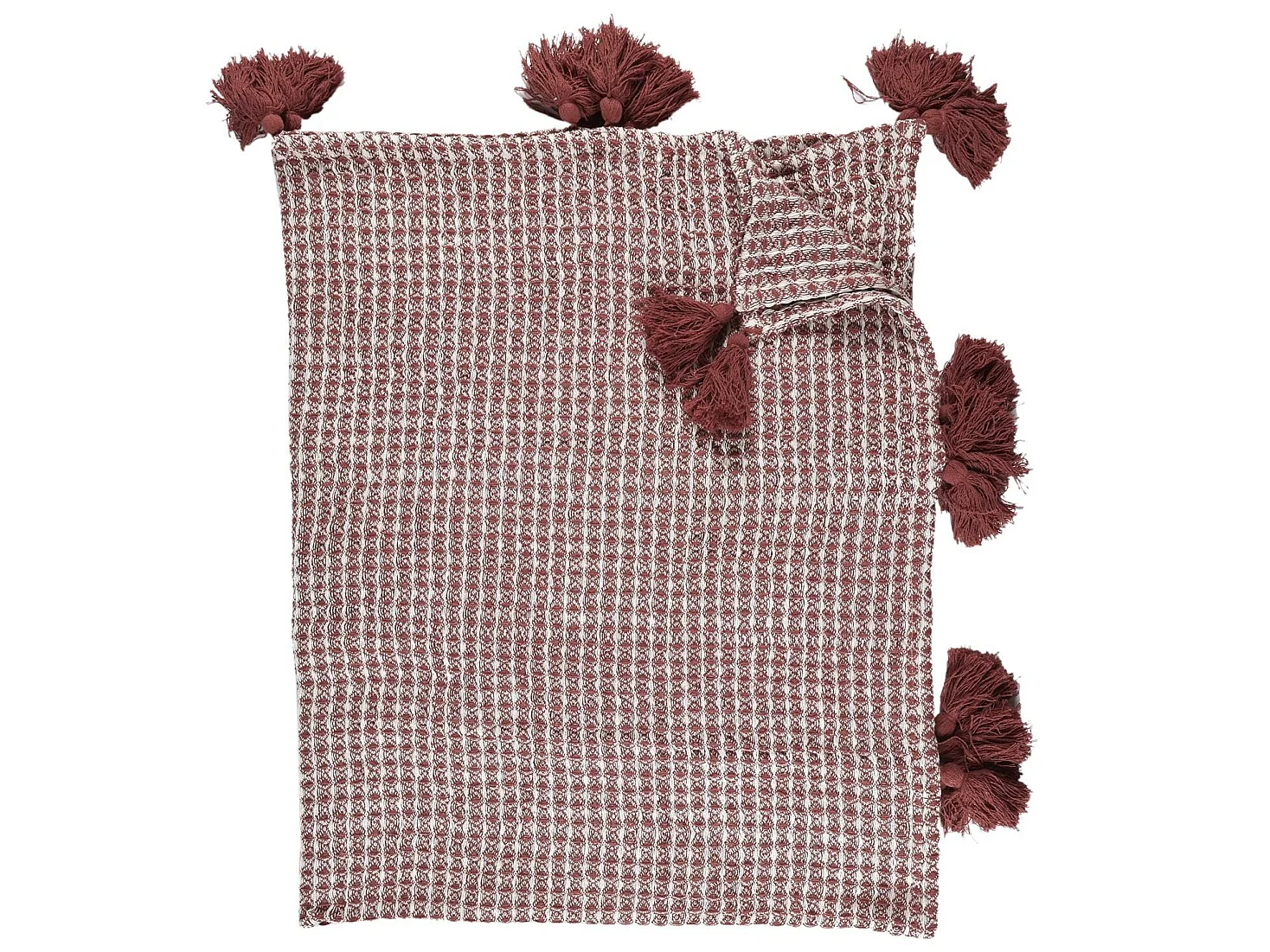 Plaid Nid D Abeille Blanc Et Rouge 125x150cm Rouge, Blanc