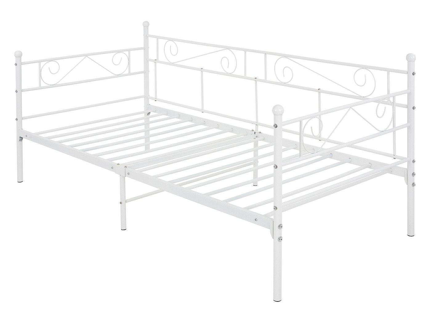 Rete Letto Singolo 90x190 Cm Con Doghe In Ferro - Struttura Alta 46 Cm Con Spazio Underbed, Montaggio Facile E Silenzioso, Bianco - Foto 11