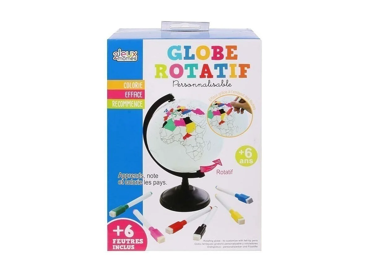 Globe Rotatif A Personnaliser Et Feutres 22cm2