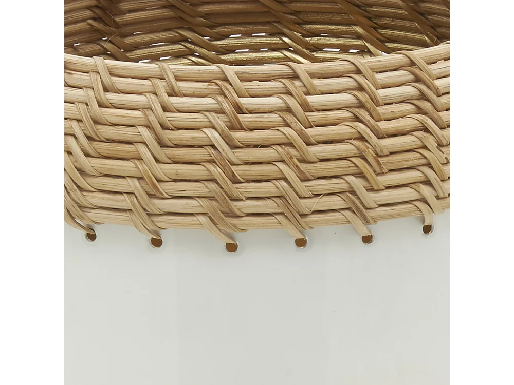 Vase en métal blanc et rotin Petit modèle