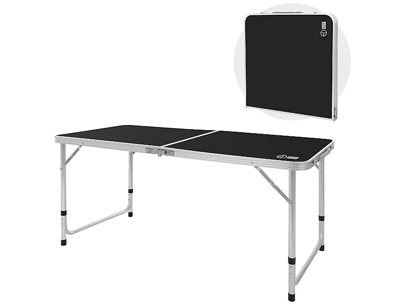 Mesa plegable Mesa de camping Mesa de jardín con asa de transporte Aluminio 120x