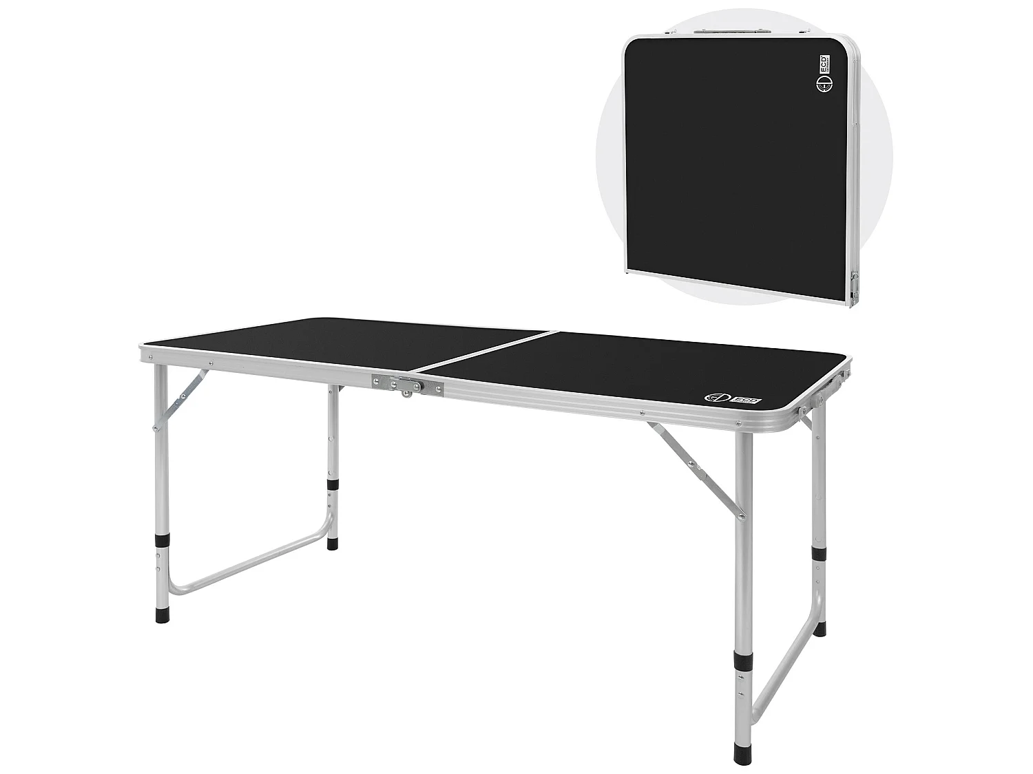 Mesa plegable Mesa de camping Mesa de jardín con asa de transporte Aluminio 120x