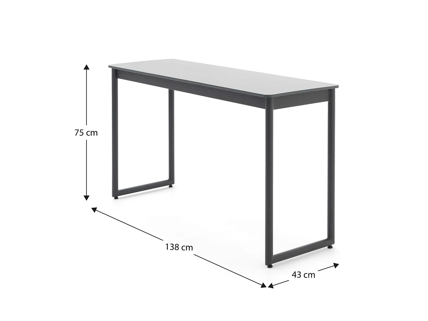 Console pour Intérieur et Extérieur Chillvert Livorno 138x43x75 cm Plateau en Aluminium Haute Résistance Gris Anthracite