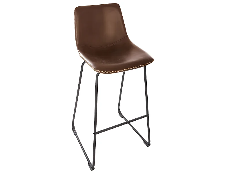 Lot de 2 tabourets en Métal coloris marron - longueur 104,50 x profondeur 50 x hauteur 49 cm