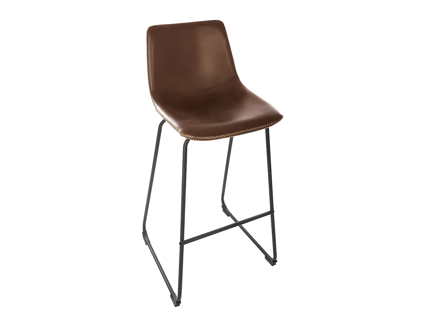 Lot de 2 tabourets en Métal coloris marron - longueur 104,50 x profondeur 50 x hauteur 49 cm