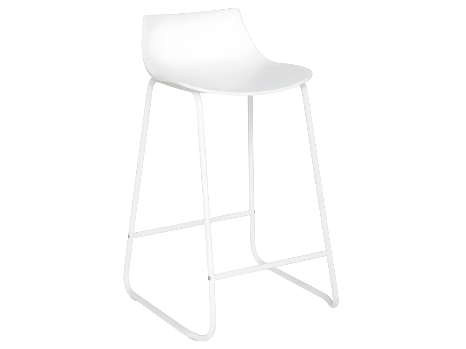 Lot de 4 tabourets de bar en polypropylène coloris Blanc - Longueur 47 x profondeur 48,5 x hauteur 82,5 cm