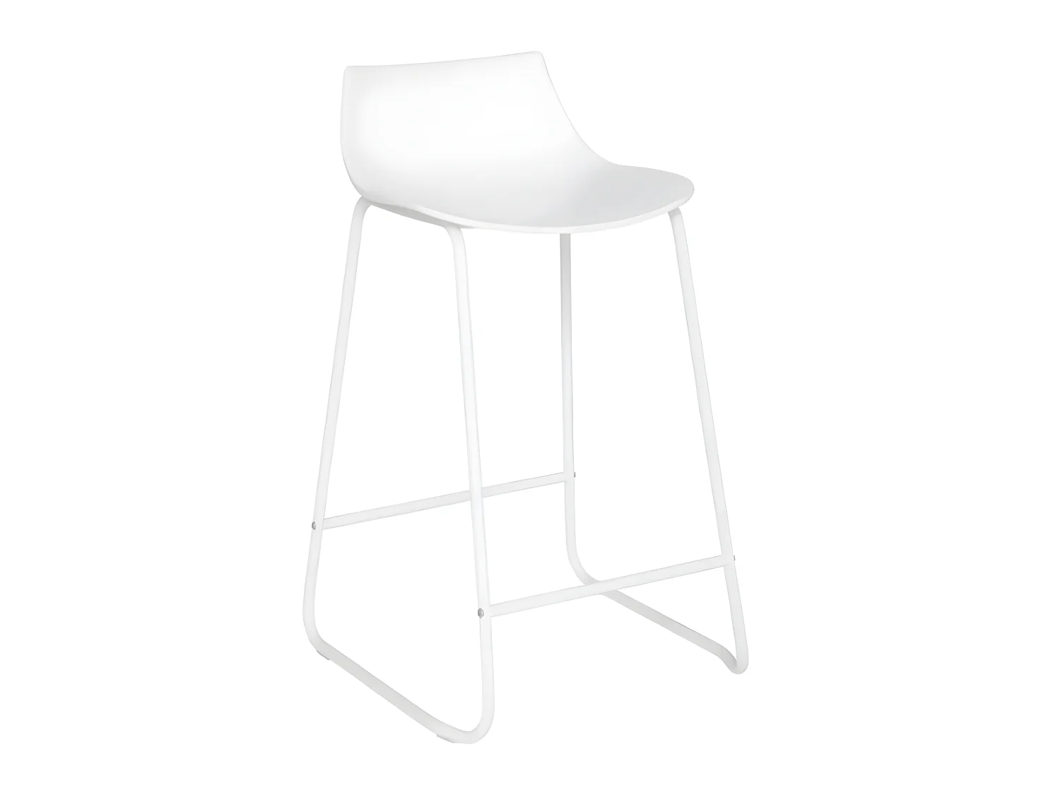 Lot de 4 tabourets de bar en polypropylène coloris Blanc - Longueur 47 x profondeur 48,5 x hauteur 82,5 cm
