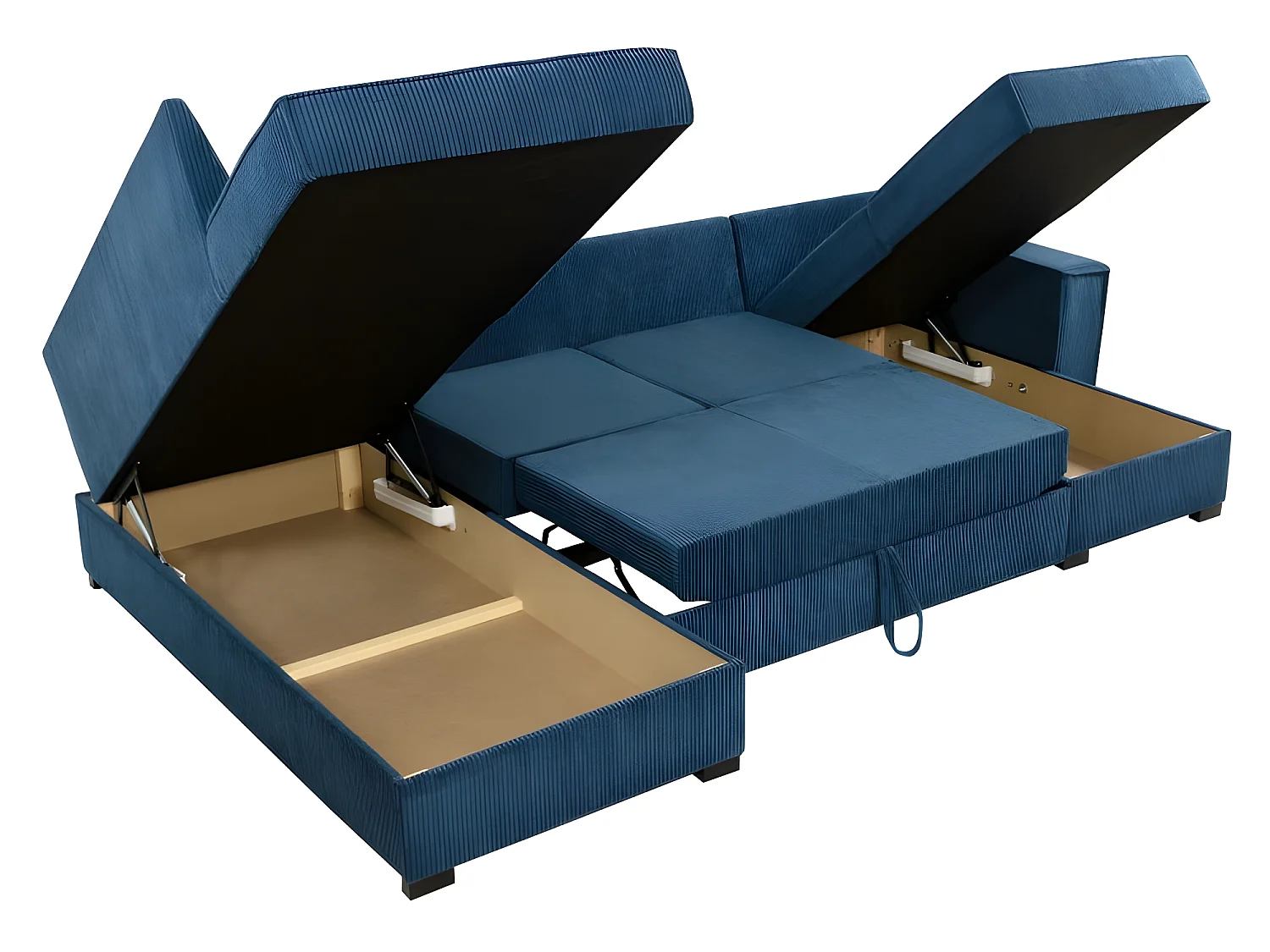 BERY panoramische slaapbank in beige corduroy