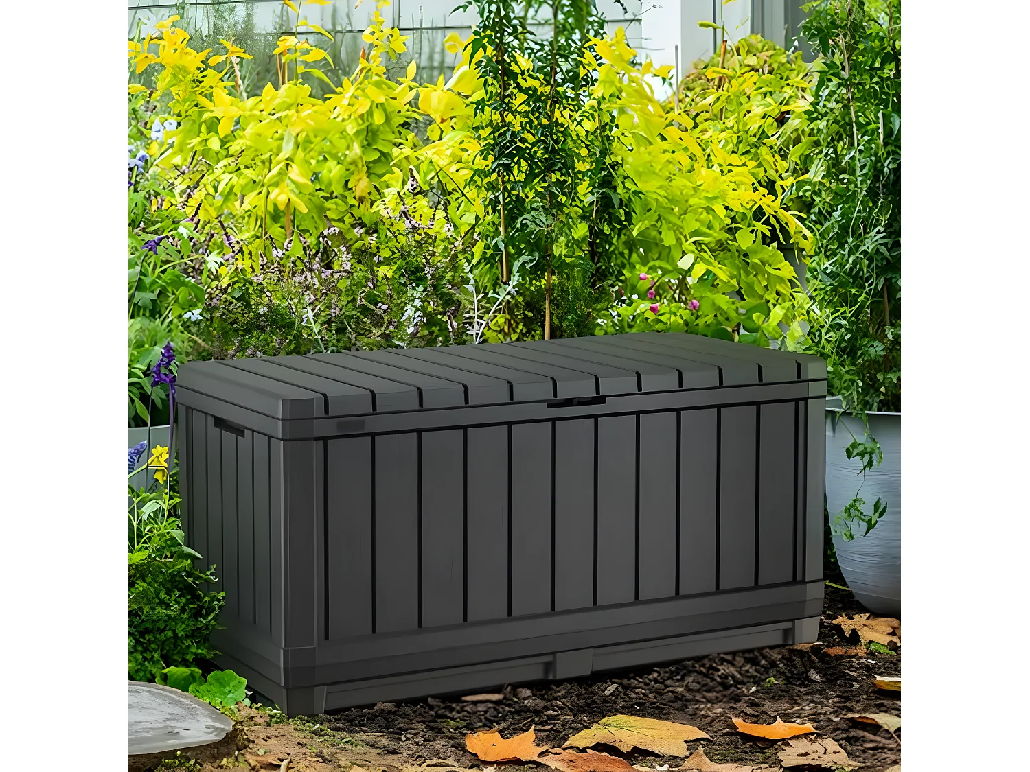 Caixa de armazenamento Keter Kentwood 350L - 119,6x58,5x55,8cm - Antracite