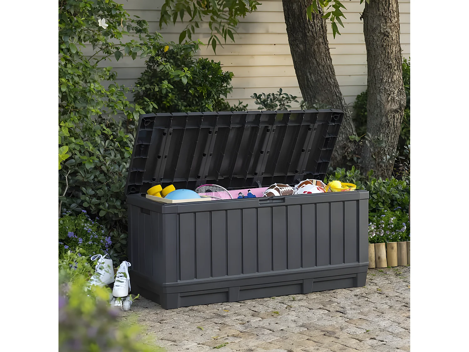 Caixa de armazenamento Keter Kentwood 350L - 119,6x58,5x55,8cm - Antracite